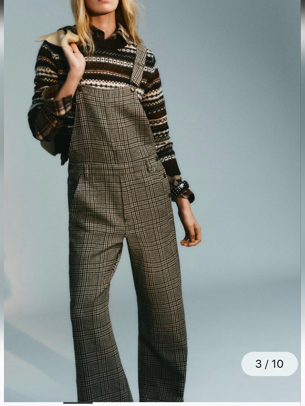 Zara S Long jumpsuit in a checkered pattern